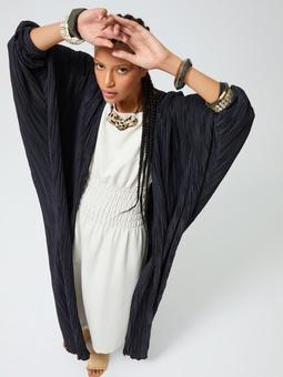 Kraşlı Abaya Siyah Ferace