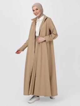 Çıkarılabilir Kapüşonlu Bej Trençkot