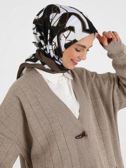 Desenli Twill Çok Renkli Eşarp