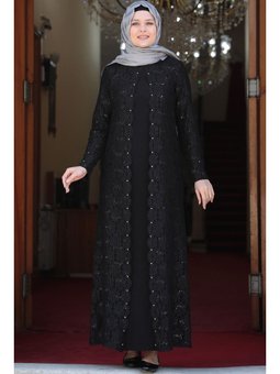 Papatya Siyah Abiye Elbise