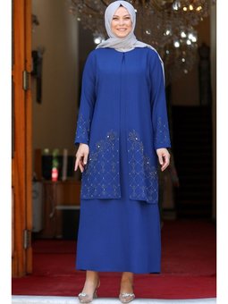 Rabia Abiye Elbise İndigo