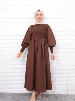 Kahve Gipeli Elbise