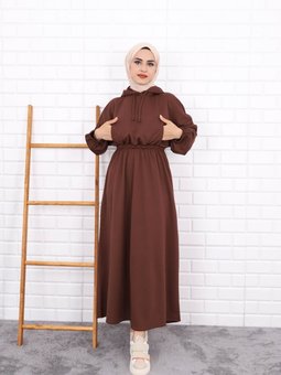 Kapişonlu Kahve Spor Elbise