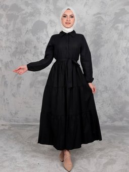 Siyah Gömlek Elbise