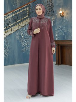 Gül Kurusu Lina Büyük Beden Abiye Elbise