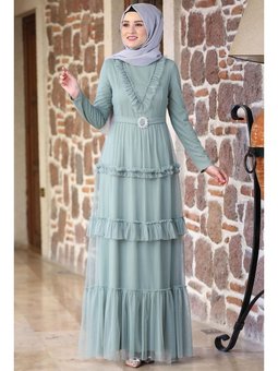 Şenay Abiye Elbise Çağla Yeşili