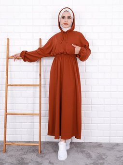 Kapişonlu Kiremit Spor Elbise