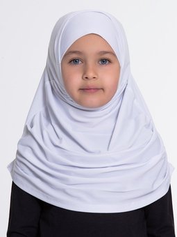 Beyaz Pratik Hazır Geçmeli Çocuk Bone Sandy Kumaş Kendinden Boneli