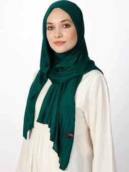 Jersey Penye Viskon Zümrüt Yeşili Şal