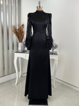 Matmazel Siyah Abiye Elbise