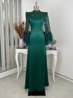 Matmazel Zümrüt Yeşili Abiye Elbise