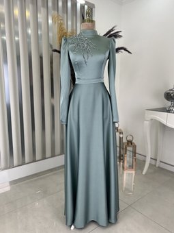 Mina Mint Abiye Elbise