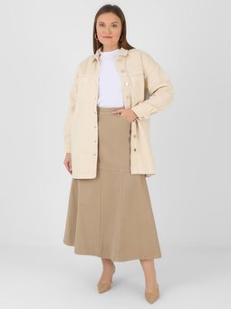 Büyük Beden Kot Bej Etek