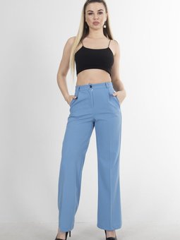 Bebe Mavi Yüksek Bel Pileli Palazzo Pantolon