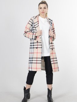 Camel Kruvaze Düğmeli Vatkalı Ceket