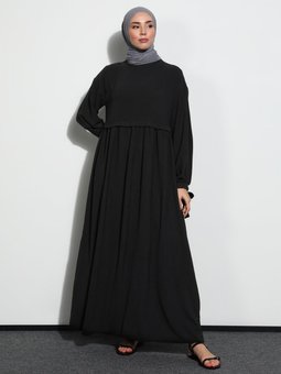 Aerobin Bağlama Detaylı Siyah Elbise