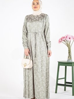 Mint Desenli Nazende Elbise