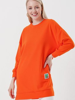 Orange Arkası Zikzaklı Armalı Tunik