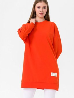 Orange Yırtmaçlı Uzun Scuba Sweat