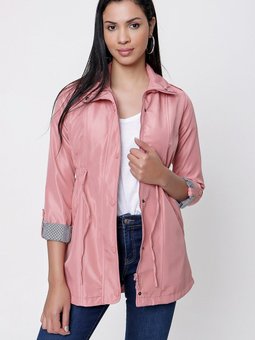 Pembe Kolları Katlama Apoletli Trençkot