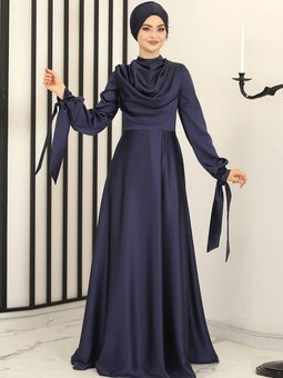 Degaje Lacivert Abiye Elbise