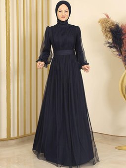 Sükse Lacivert Abiye Elbise