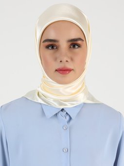 İpek Saten Krem Eşarp