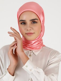 İpek Saten Yavruağzı Eşarp