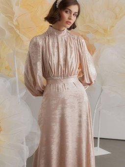 Işıltılı Somon Abiye Elbise