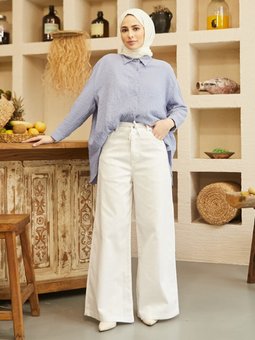 Denim Beyaz Pantolon