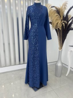 Açelya Pul Payet İndigo Abiye Elbise