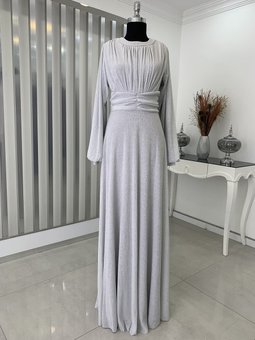 Adel Gri Abiye Elbise