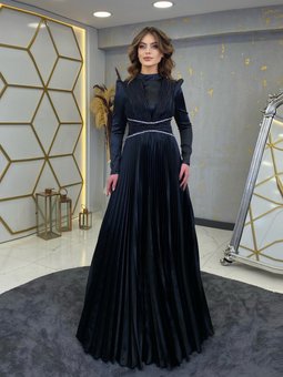 Işıltı Siyah Abiye Elbise