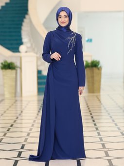 Alisa İndigo Abiye Elbise