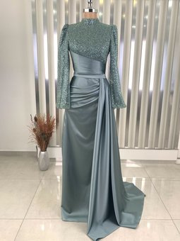 Lavin Mint Yeşili Abiye Elbise