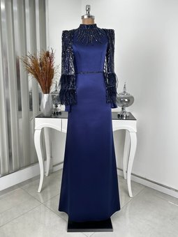 Matmazel Lacivert Abiye Elbise