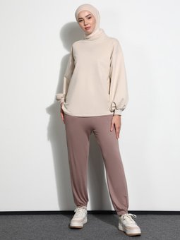 Beli Lastikli Derin Pembe Pantolon