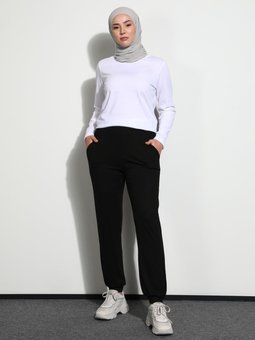 Beli Lastikli Siyah Pantolon