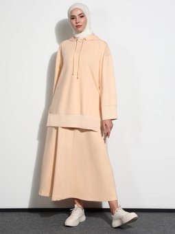 Cepli Beli Lastikli Spor Bej Etek