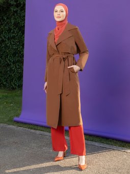 Nakış Detaylı Camel Trençkot