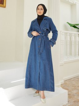 Denim Koyu Mavi Trençkot