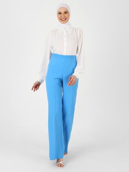 İspanyol Paça Klasik Kumaş Açık Mavi Pantolon