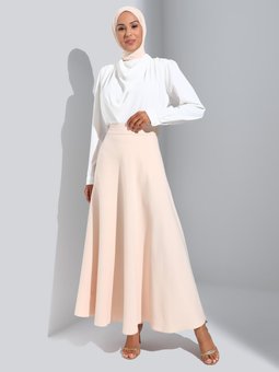 Yüksek Bel Mevlana Vanilya Etek