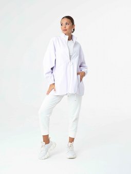 Fermuar Detaylı Açık Lila Ceket