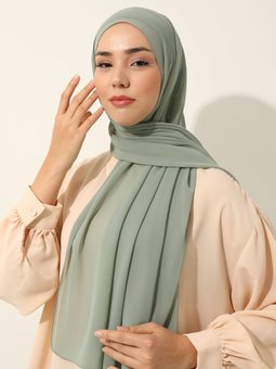 Şifon Şal Küf Yeşili