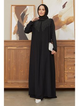 Siyah Büyük Beden Serra Abiye Elbise