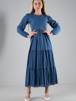 İndigo Hasır Kemerli Fisto Elbise