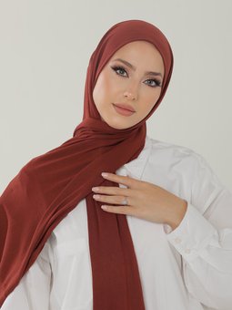 Luxury Penye Koyu Kiremit Şal