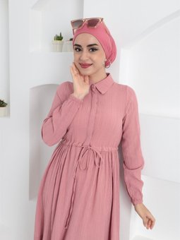 Asya Bürümcük Pembe Elbise