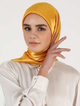 İpek Saten Gold Rengi Eşarp